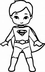 Superhero Superman Coloring Pages Cartoon Kid Drawing Outline Line Waiting Superheroes Printable Kids Colouring Heroes Draw Color Characters Clipartmag Print sketch template