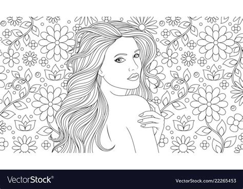 beautiful girl coloring pages royalty  vector image coloring