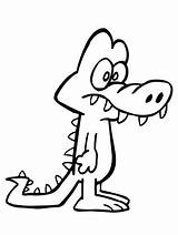 Cartoon Alligator Getdrawings Drawing Coloring Pages sketch template