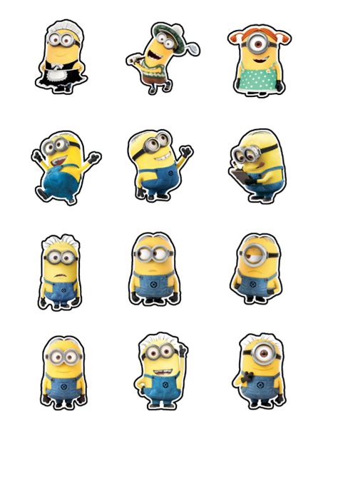 minions printable cutouts approx  height   similar items