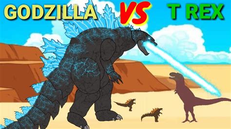 Godzilla Vs T Rex Funny Scene [drawing Cartoons 2] Youtube