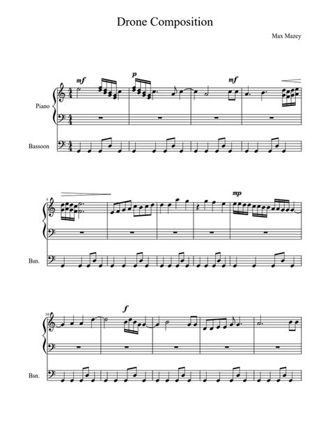 drone composition  sheet   piano bassoon solo musescorecom