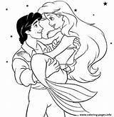 Ariel Coloring Eric Pages Princess Disney Prince Holding Print Color Mermaid Little Printable Her Getdrawings Colouring Getcolorings Wedding Line Kids sketch template