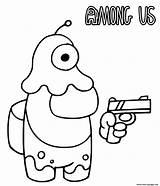 Among Coloring Pages Gun Traitor Printable sketch template