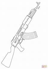 Ak 47 Drawing Coloring Pages Getdrawings Rifle sketch template