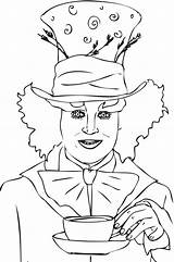 Mad Hatter Coloring Alice Wonderland Pages Johnny Deep Color Character Getcolorings Printable Getdrawings sketch template