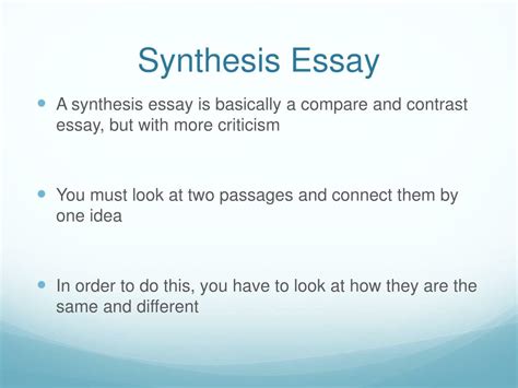 synthesis essay powerpoint