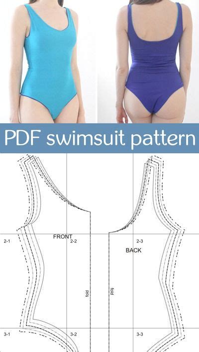 sewing pattern  piece swimsuit  women digital  swimwear