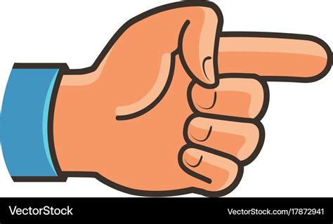 pointing hand symbol forefinger index finger vector image