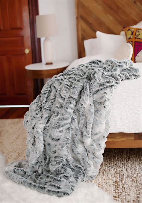 frosted grey mink couture faux fur throw blankets luxury throw blankets instyle decor faux
