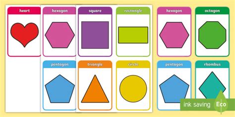 shapes flashcards  preschoolers teacher