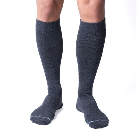 solid cotton blend knee high compression socks for men dr motion