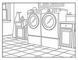 Laundry Washing Adults sketch template