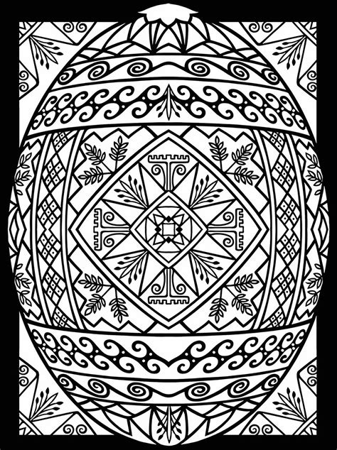 easter eggs  abstract patterns easter adult coloring pages