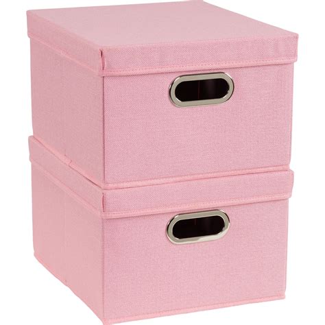 household essentials collapsible linen storage boxes pk carnation