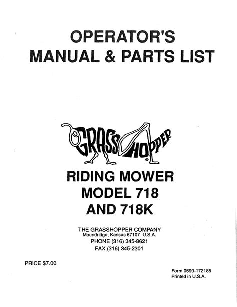 grasshopper  operators manual parts list   manualslib