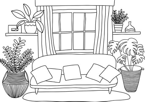 cozy living room coloring page living room interior design cute