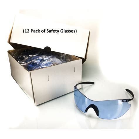 pack of 12 3m safety eye glasses blue tinted lenses s z87 black metal