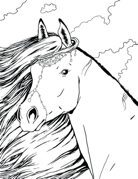 colored horse coloring pages  adults  coloring pages