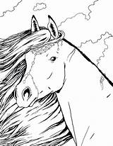 Coloriage Horses Portrait Imprimer Cheyenne Coloriages Onlycoloringpages Coloring sketch template