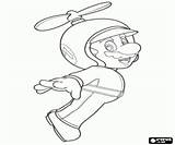 Mario Propeller Helmet Coloring sketch template