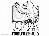 4th July Coloring Pages Eagle Patriotic Kids Printable Color sketch template