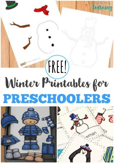 winter printables  preschoolers