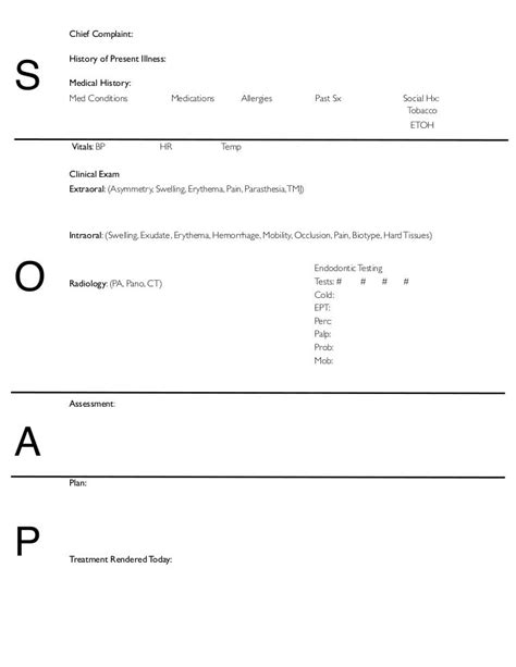 soap note template printable printable templates