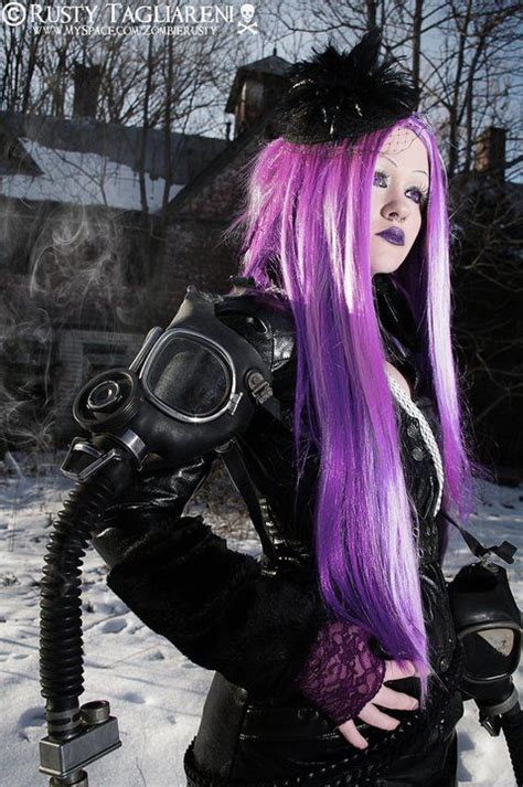 Alternative Girl Cyber Goth Dark Cyberpunk Purple Hair