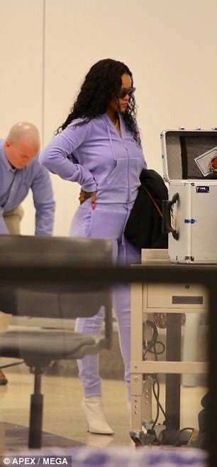 rihanna goes through airport checkpoint as she leaves la