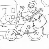 Paperboy Colouring People Print sketch template
