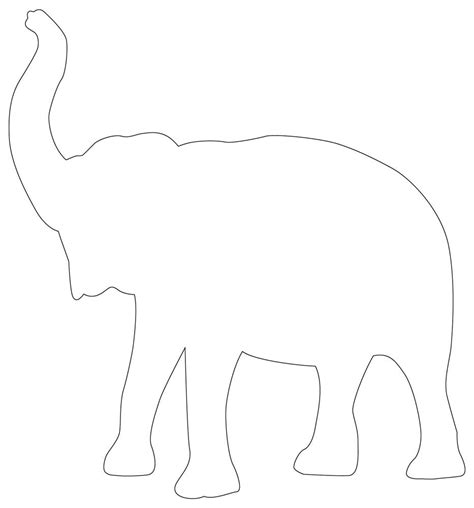 tame elephant outline amazing printable template