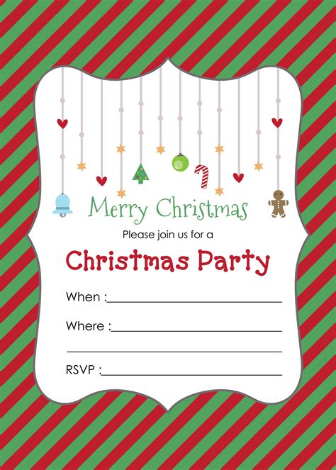 printable christmas party invitation template printable templates