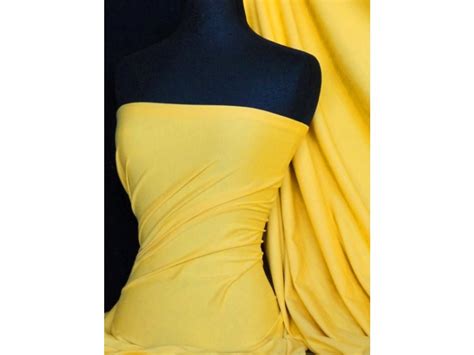 cotton lycra jersey   stretch fabric yellow  yl