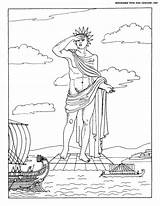 Wonders Seven Pages Ancient Rhodes Colossus Coloring Architecture Colorator Colouring Book Giza Pyramid Olympia Alexandria Zeus Lighthouse Statue Great Kids sketch template