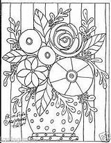 Primitive Pages Coloring Hooking Rug Karla Gerard Craft Floral Patterns Folk Pattern Paper Getcolorings Ebay Embroidery Sold sketch template