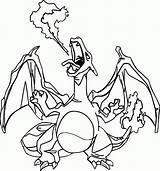 Charizard Coloring Pokemon Drawing Clipart Mega Clip Library sketch template