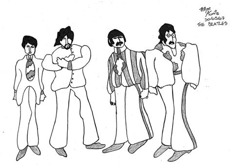beatles yellow submarine coloring pages lineart  beatles