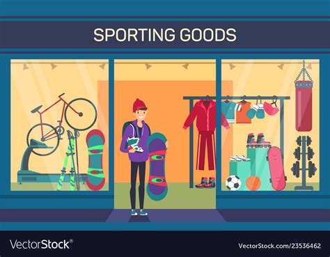 Buyer At Sporting Goods Store Sports Department Vector Image