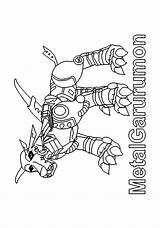 Coloring Digimon Pages Garurumon Color sketch template
