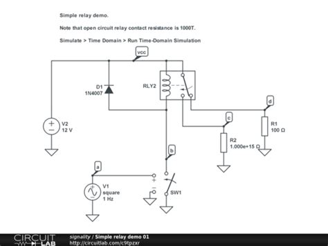 simple relay demo  circuitlab