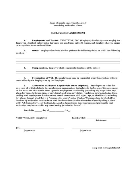 2022 Employment Contract Form Fillable Printable Pdf And Forms Handypdf