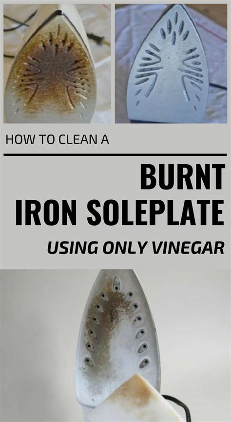 clean  burnt iron soleplate   vinegar
