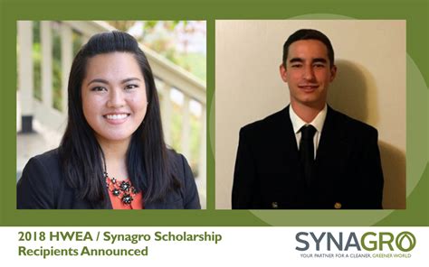 hweasynagro scholarship recipients announced synagro