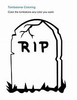 Coloring Tombstone Halloween Sheet Sheets Print sketch template