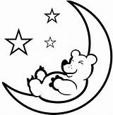 Moon Coloring Pages Kids Printable Sheet Crescent Stars Sleeping Bear Sheets Bestcoloringpagesforkids Phases Drawing Space Clipart Learn Colors 21kb sketch template