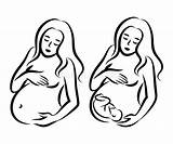 Schwangere Incinta Stilizzato Simbolo Stylized Gravidanza Schwangerschaft Stilisiertes Mutterschaft Maternità Profilo Illustrazioni sketch template