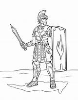 Soldier Soldiers Drawings Warriors Armored Romans Sketches sketch template