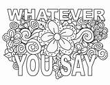 Whatever Passive Aggressive Coloring Pages Adult Colouring Printable Choose Board Fine Etsy Print Mandala sketch template