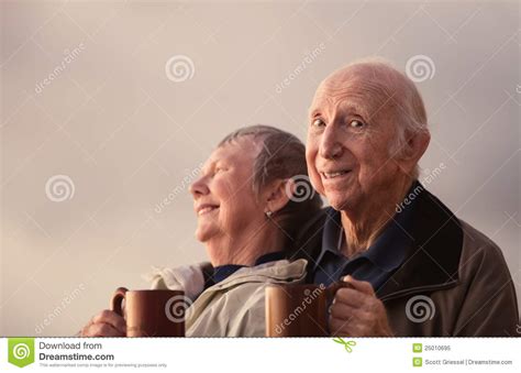 Happy Senior Citizen Couple Outside Royalty Free Stock
